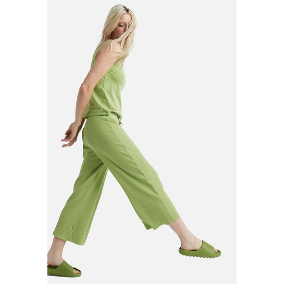 mate the label Pants - MATE organic thermal wide leg pant pistachio L